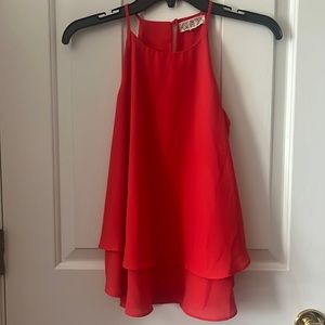 Pink Rose coral layered racer back blouse size M